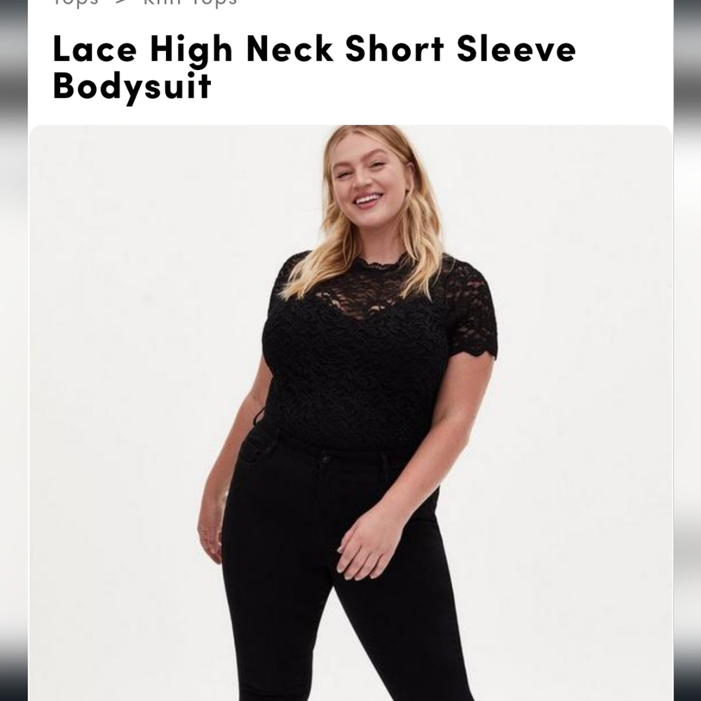 Lace High Neck Short Sleeve Bodysuit